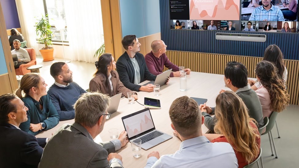 ALT text, Shure device features such as active speaker tracking and group framing help organisations deliver meetings with clarity and professionalism (Photo: Wayve)